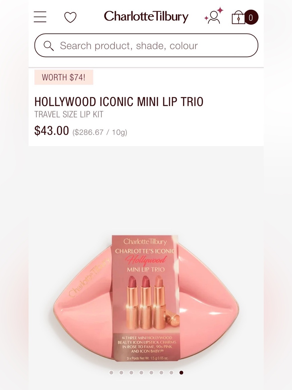 CHARLOTTE TILBURY HOLLYWOOD ICONIC MINI LIP TRIO